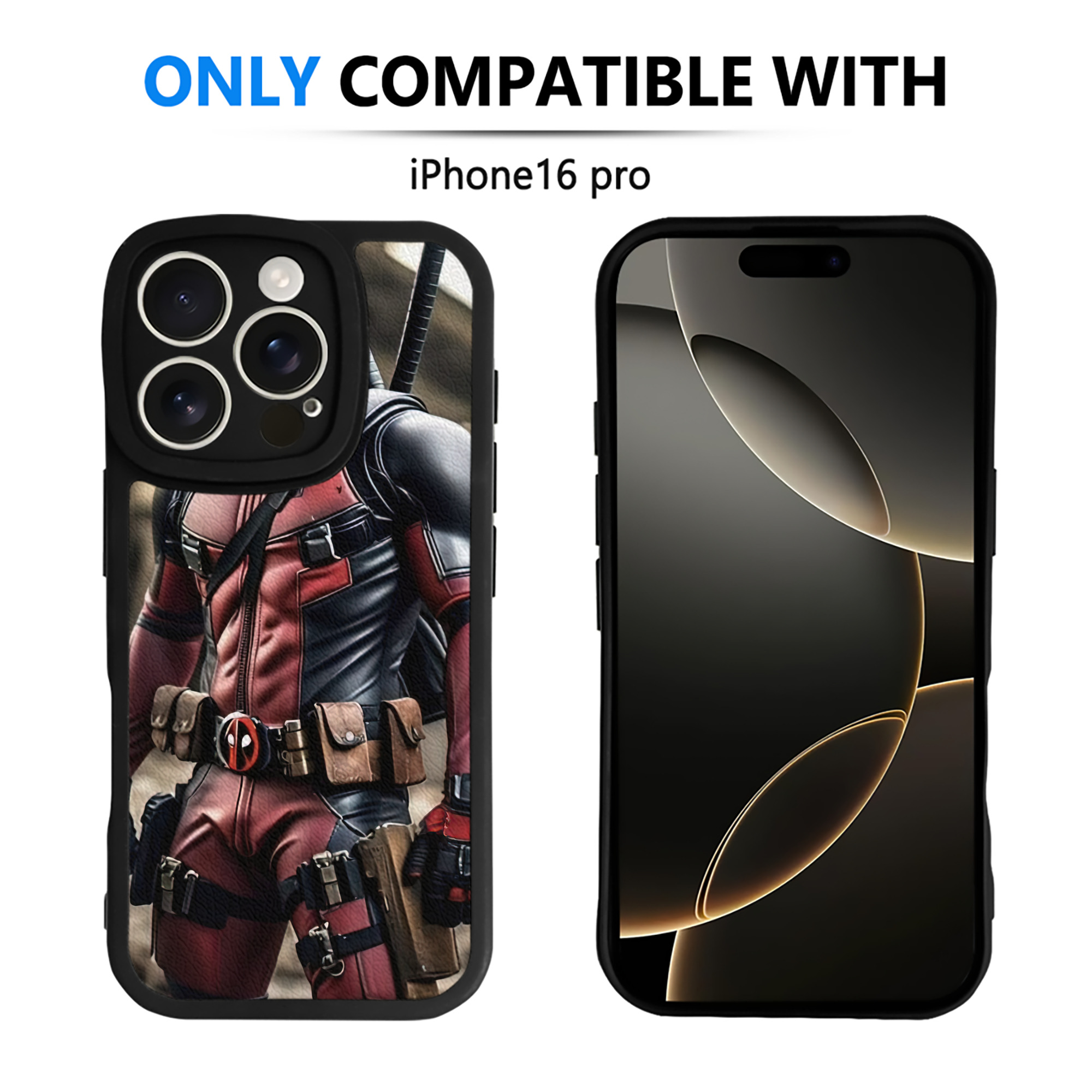 （画像用） Deadpool デッドプール 【iPhone 16シリーズ対応】シリコンスマホケース（レザー調） 材質：シリコン
